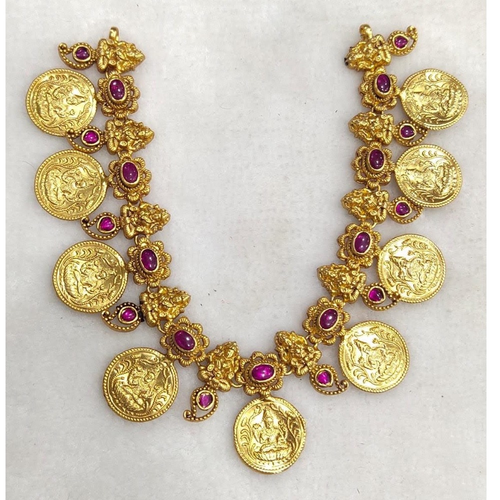 Stylish Pure silver Temple Necklace in Gold Plating PO-216-19