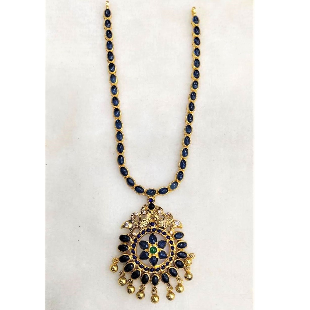 Pure silver stylish long haram necklace (south india style) pO-216-18