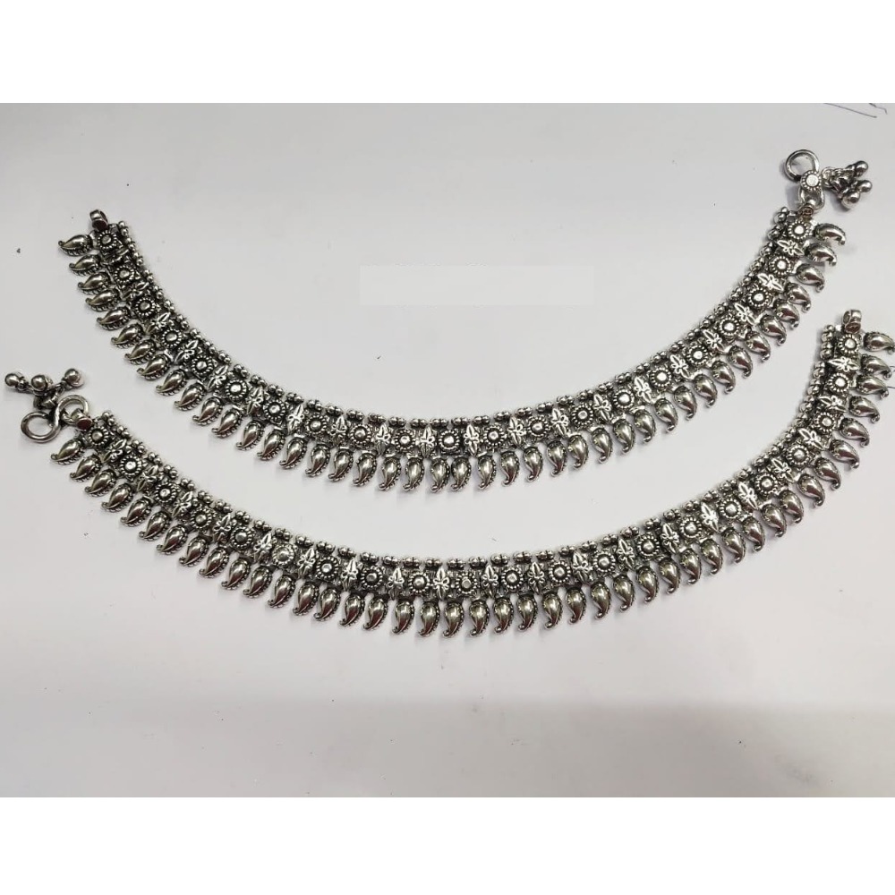 Pure silver antique payal handmade pO-208-12
