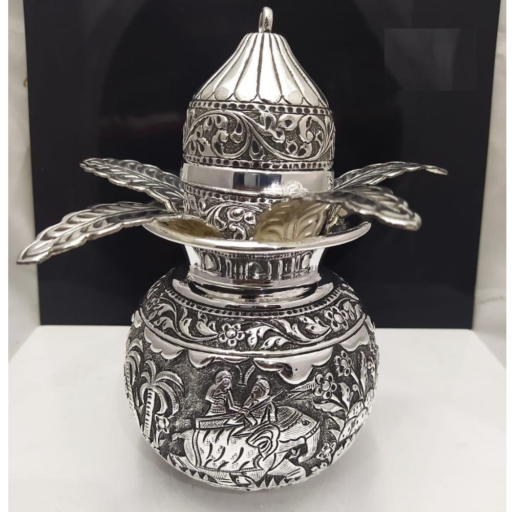 925 pure silver navrang kalash in Deep Carvings pO-165-10