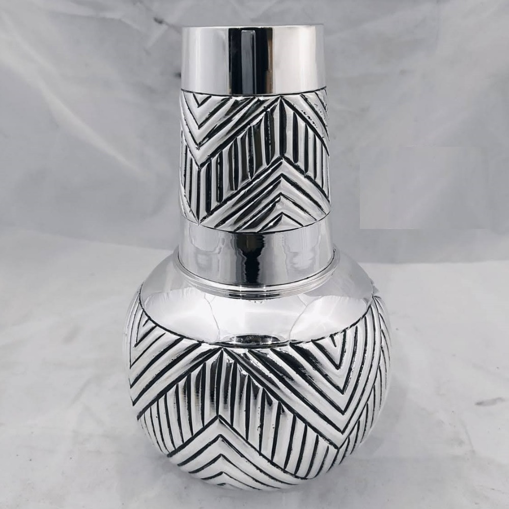 925 pure silver stylish kunja surayi set with glass pO-311-06