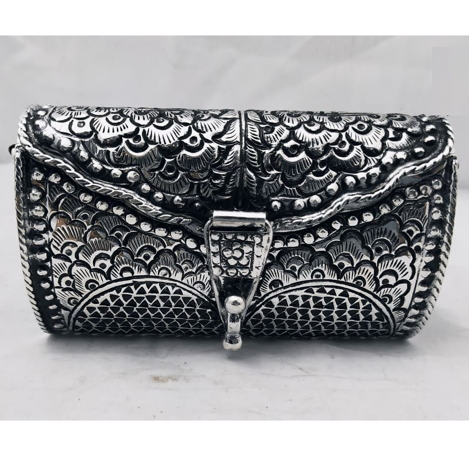 925 pure silver ladies clutch in fine antique nakashii po-164-08