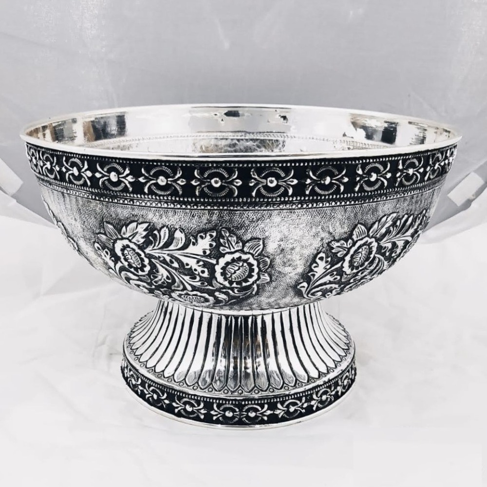 925 Pure Silver Designer Fruit Basket For Tabletop PO-162-09