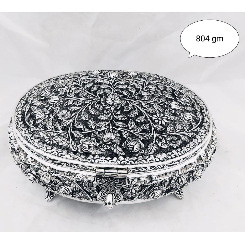 92.5 pure silver dry fruit box (pandan) in fancy shape po-147-03 - Image 2