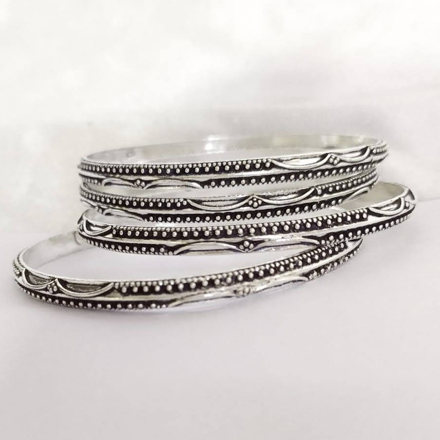 925 Pure Silver Antique Light Weight Chitayi Bangles PO-199-02