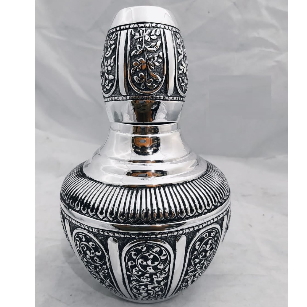 925 pure silver kunja surayi set with glass po-311-01