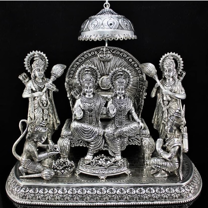 Pure silver ram darbar in High antique finish pO-174-03