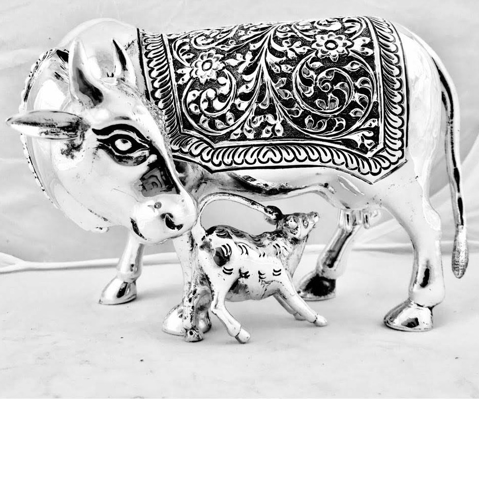 925 Pure Silver Cow and Calf Set PO-174-14