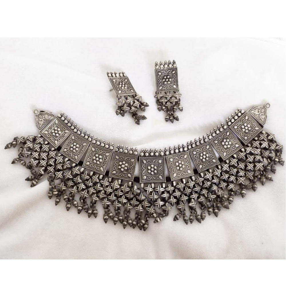 925 Pure Silver Antique Choker WIth Tops PO-217-01