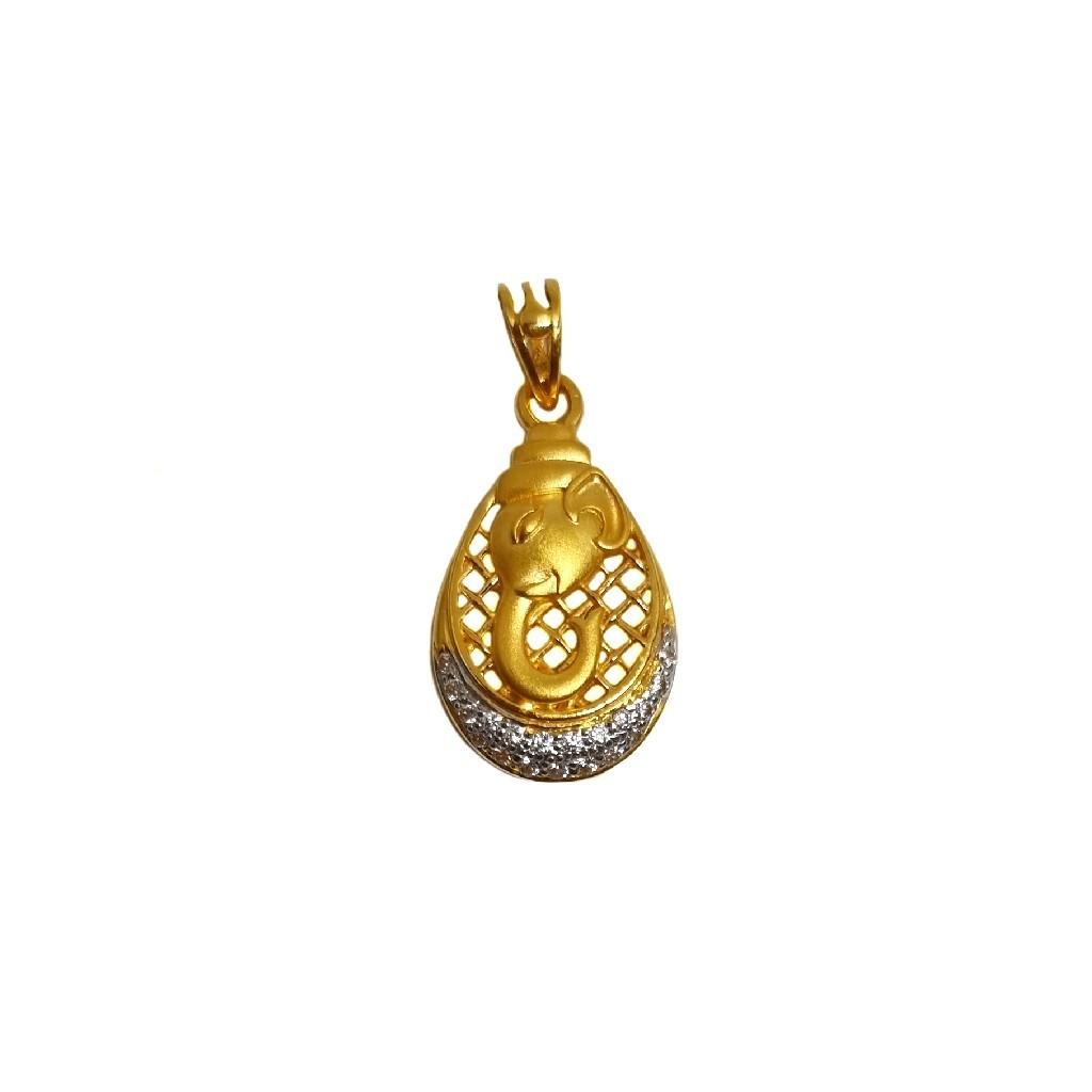 22k gold ganesh pendant