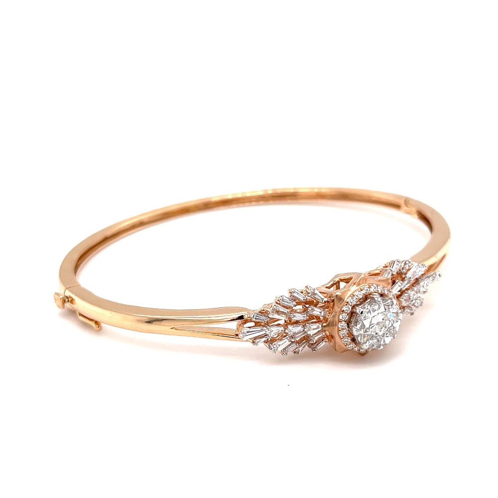 Kereina diamond bracelet in pressure set pie cut for solitaire look - Image 2