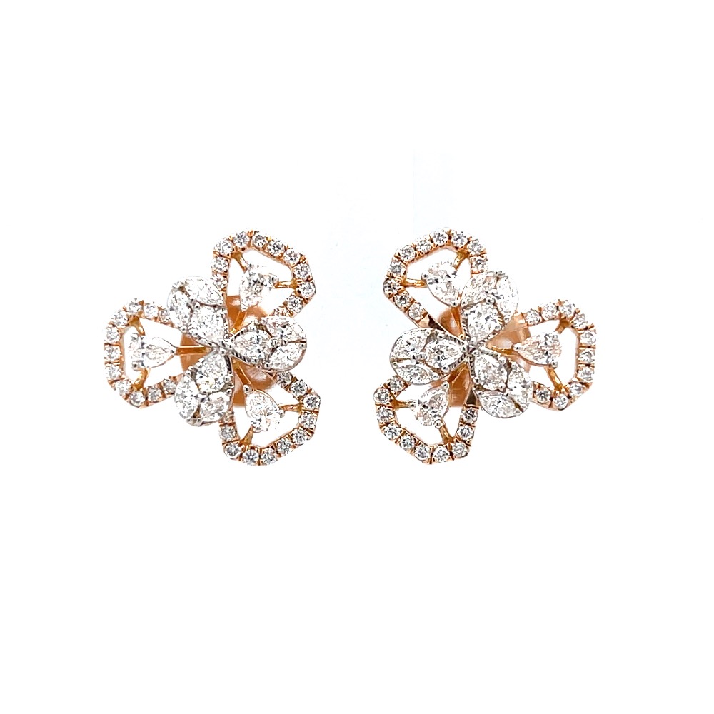 Erstaunlich diamond stud with fancy shape diamonds