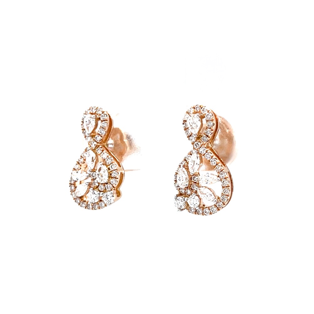 Kostbar diamond stud in 18k hallmark rose gold - Image 3