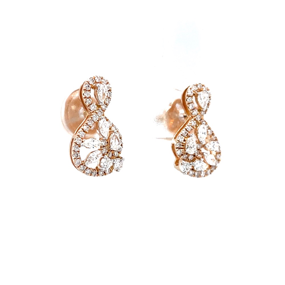 Kostbar diamond stud in 18k hallmark rose gold - Image 2