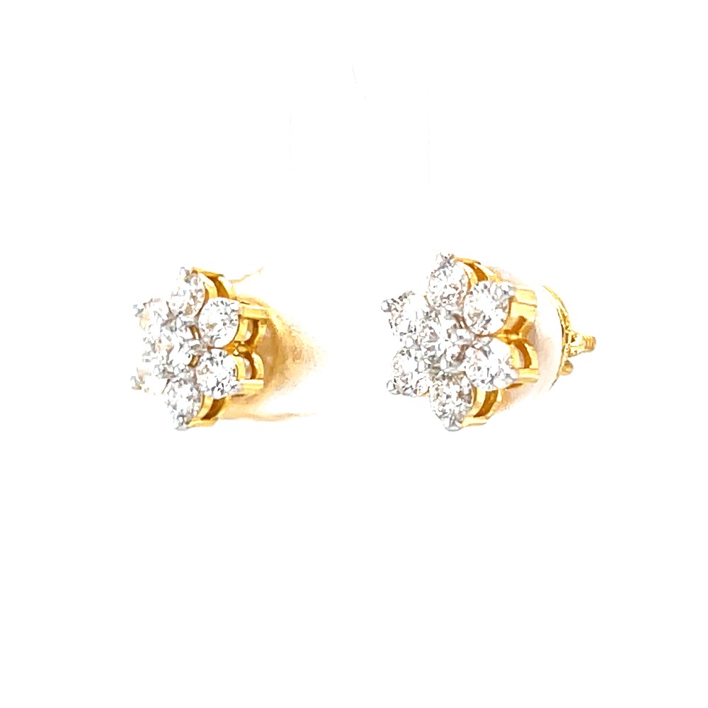 Seven diamond star stud in 18k hallmark yellow gold - Image 3