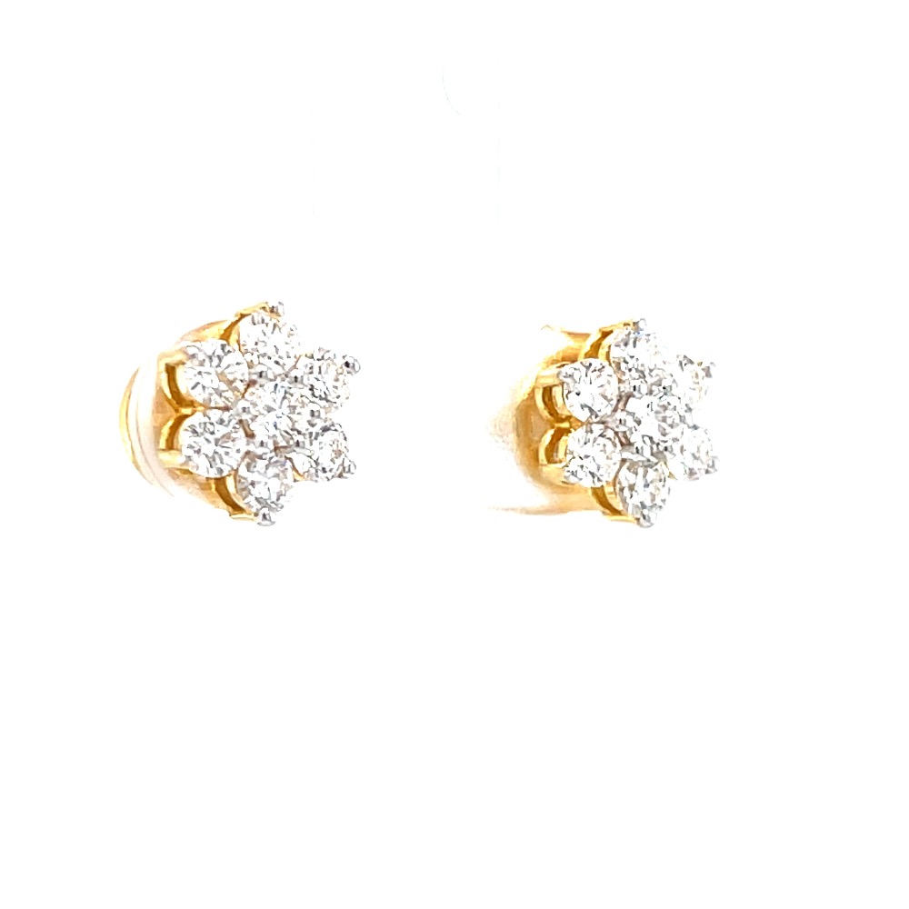 Seven diamond star stud in 18k hallmark yellow gold - Image 2