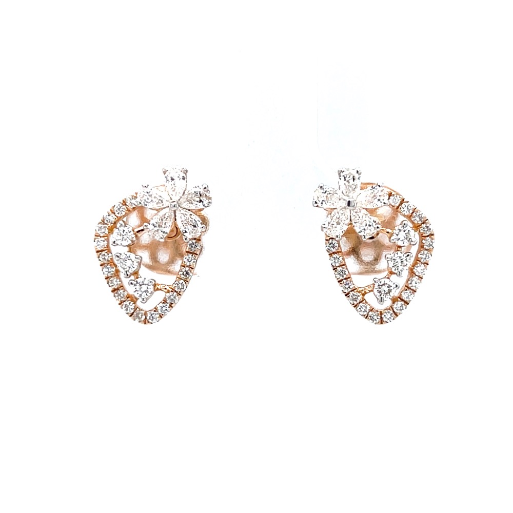 Schick diamond stud with pear flower as motif