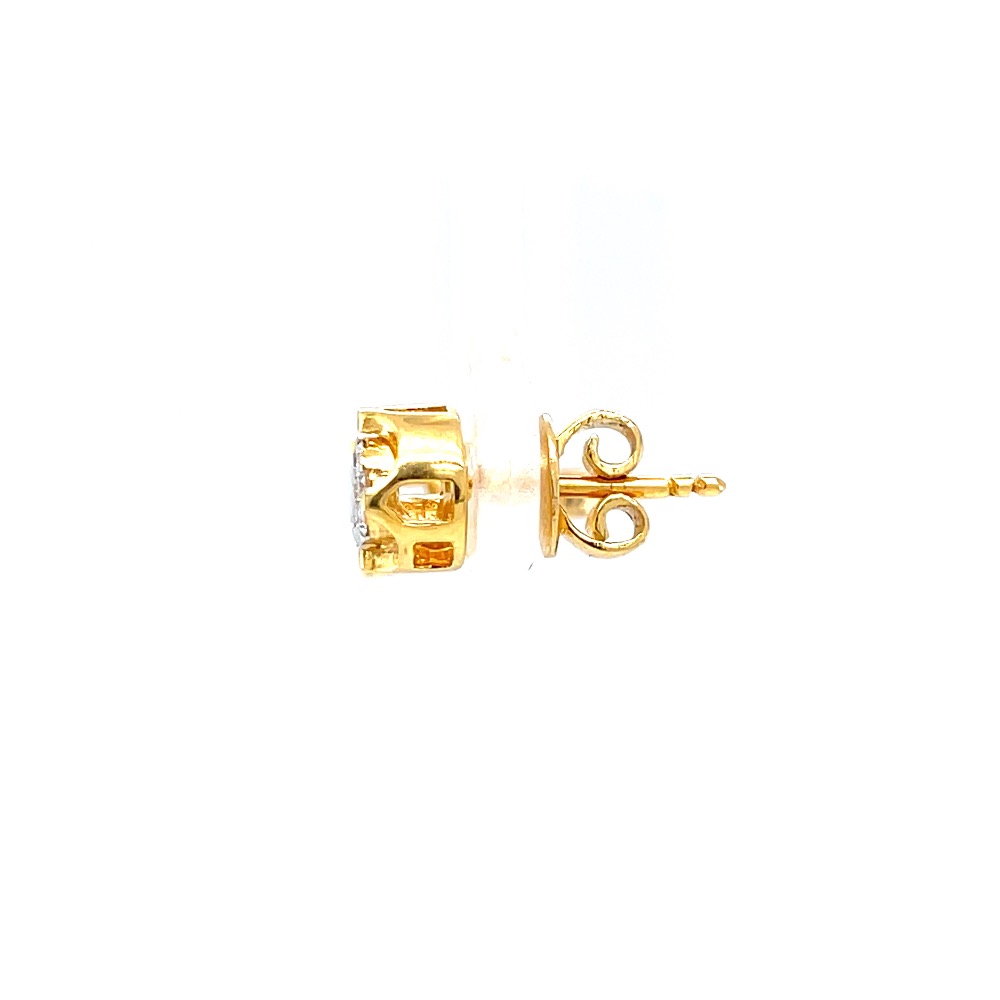 Kreis pressure set diamond studs with gold bracket - Image 4