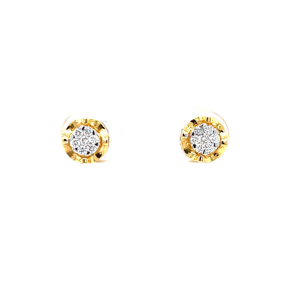 Kreis pressure set diamond studs with gold bracket