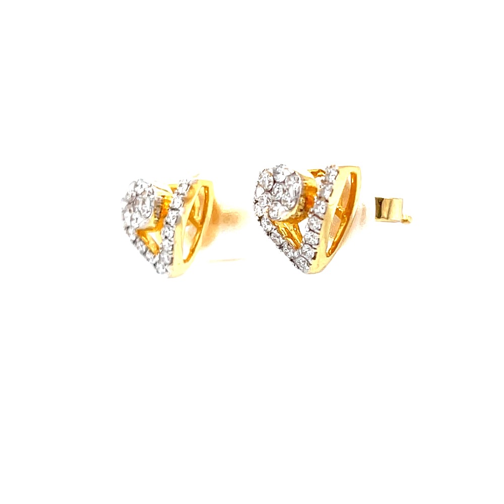 Pressure set with v shape line stud in premium quality diamonds - Image 3