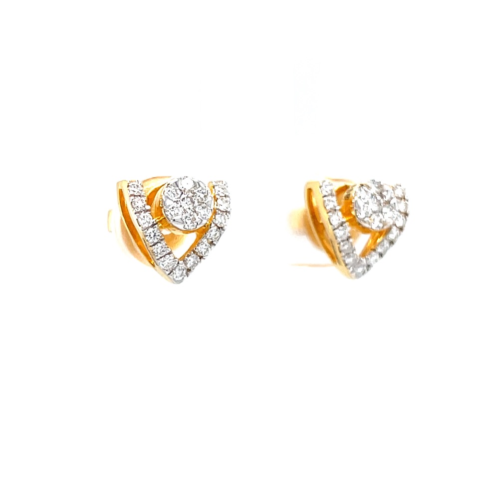 Pressure set with v shape line stud in premium quality diamonds - Image 2