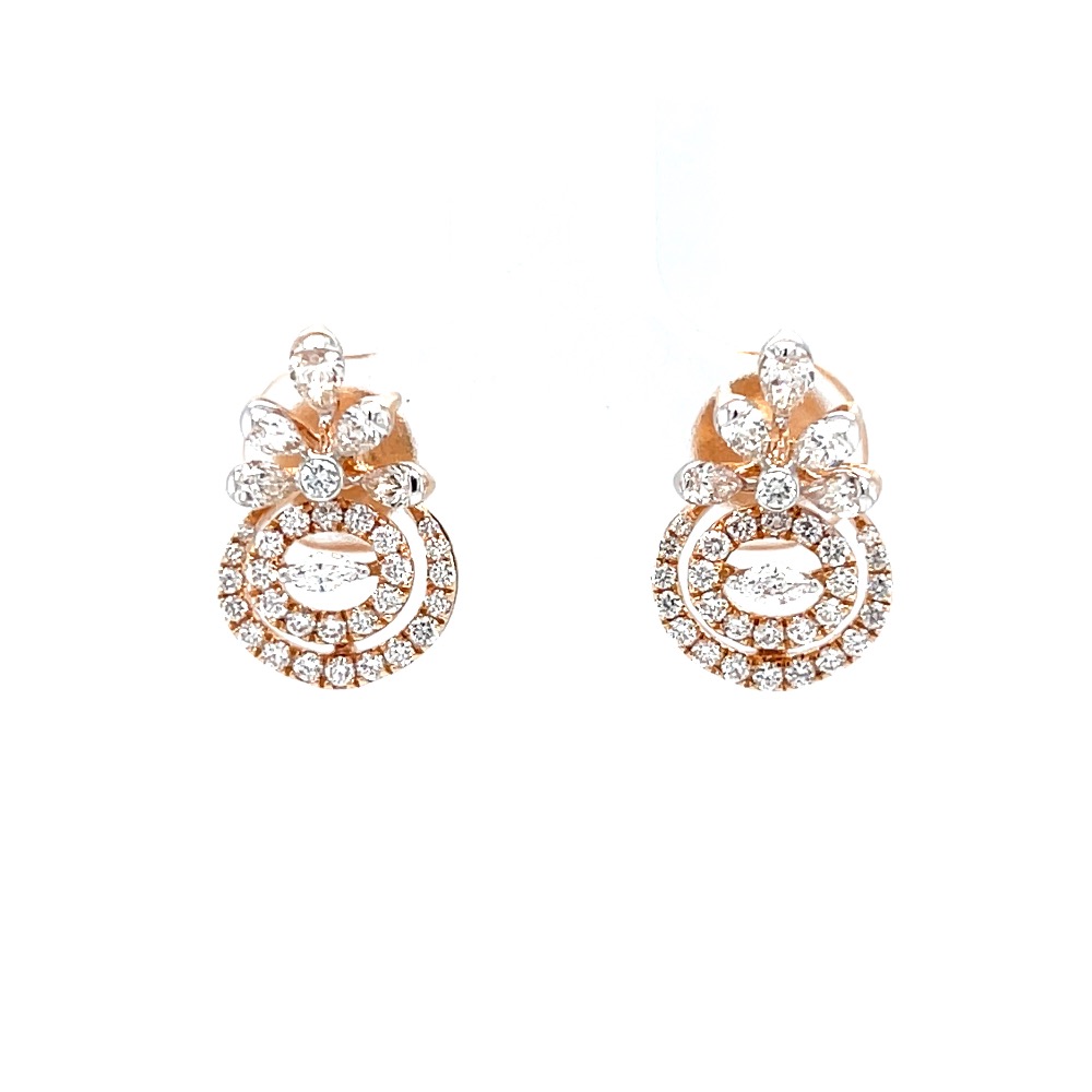 Preciosa stud in marquise pear and round diamond