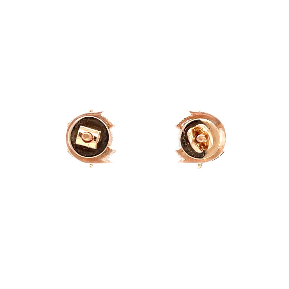 Seven diamond star stud with pizza shape design in rose gold - Image 5