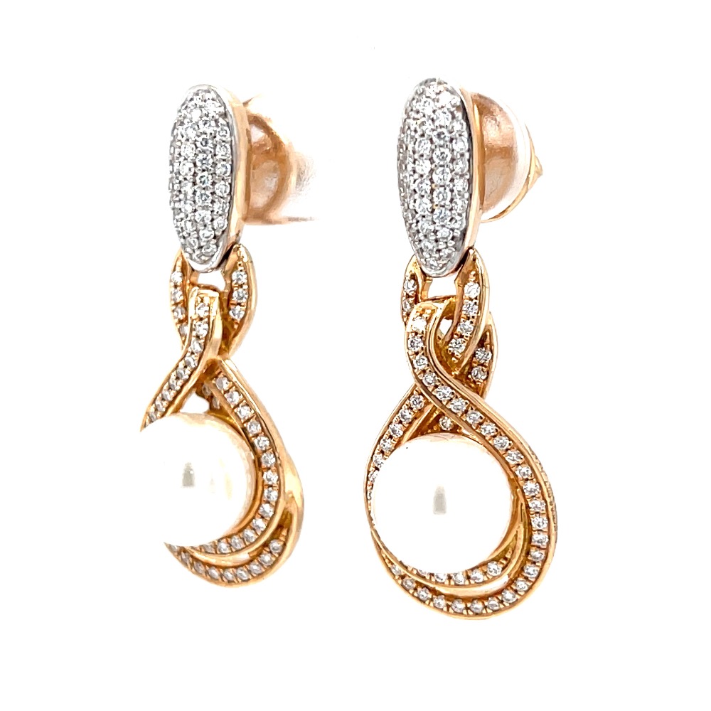 Mini latkans with a pearl in the centre in vvs quality diamonds - Image 3