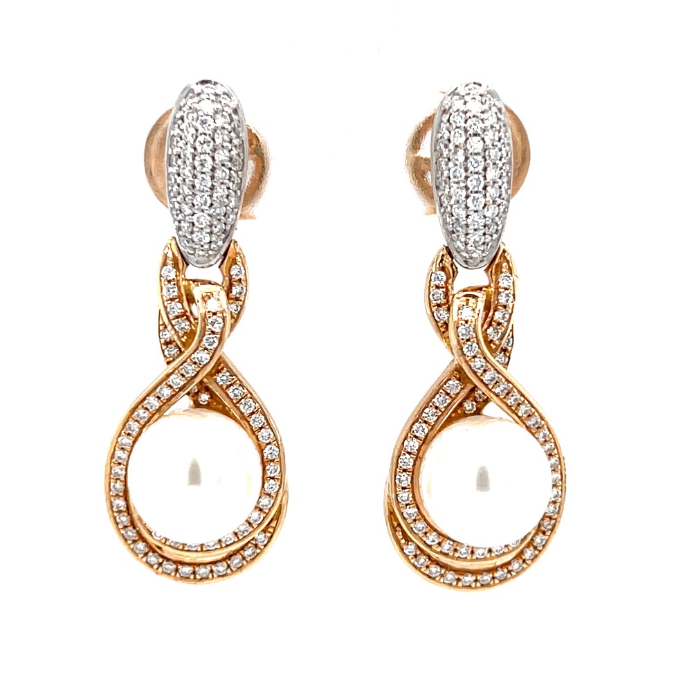 Mini latkans with a pearl in the centre in vvs quality diamonds