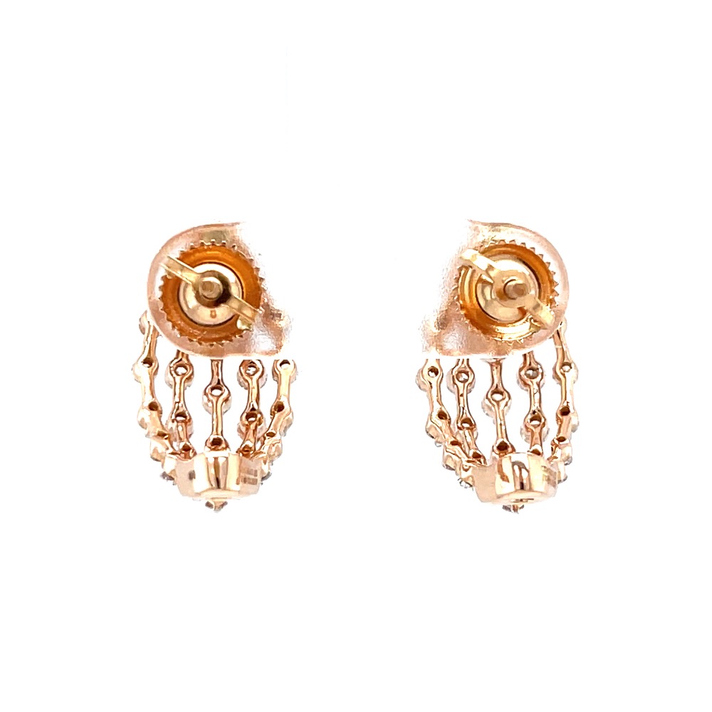 Five line fancy bali stud in two prong setting - Image 5