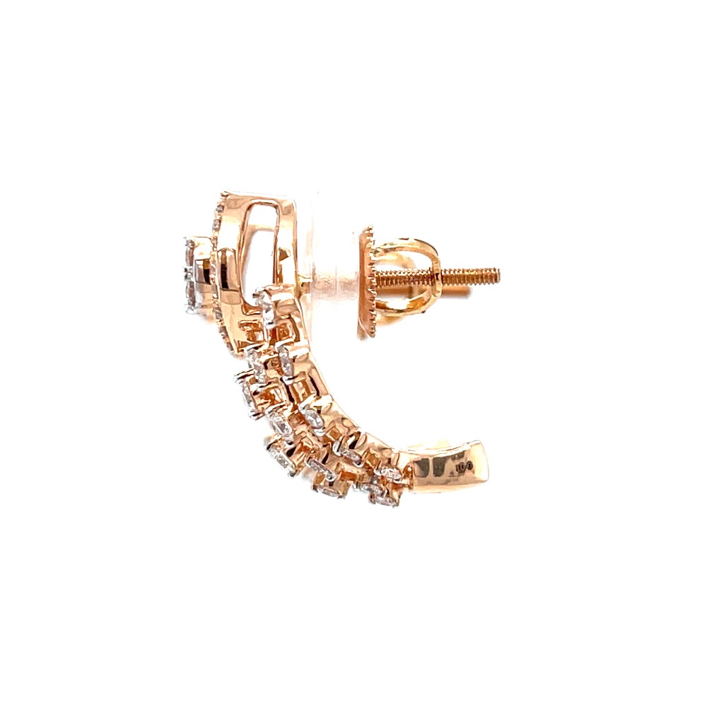 Five line fancy bali stud in two prong setting - Image 4