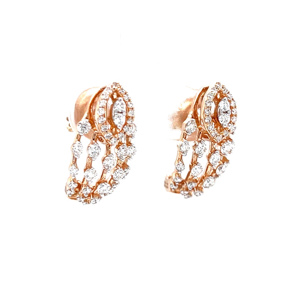 Five line fancy bali stud in two prong setting - Image 2