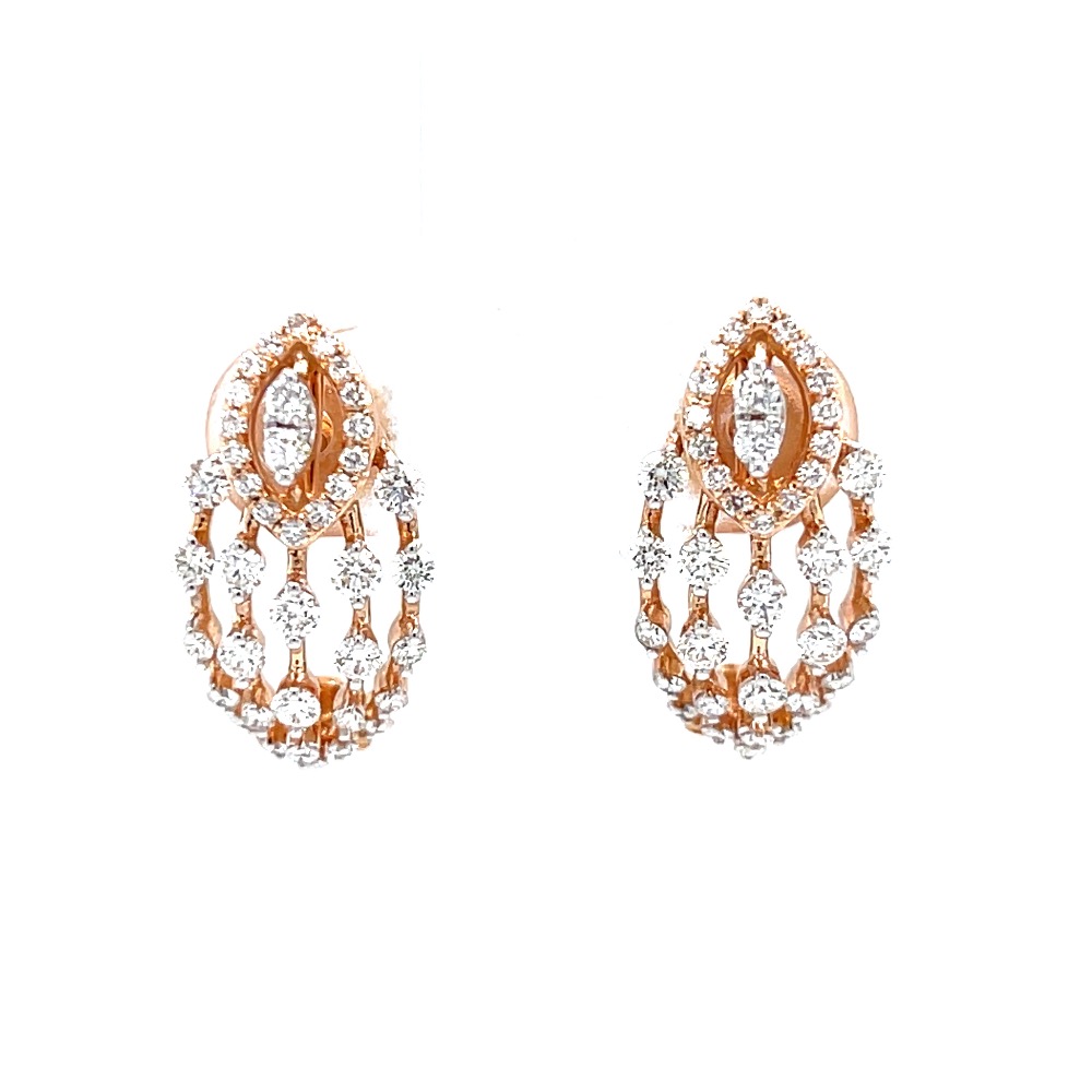 Five line fancy bali stud in two prong setting