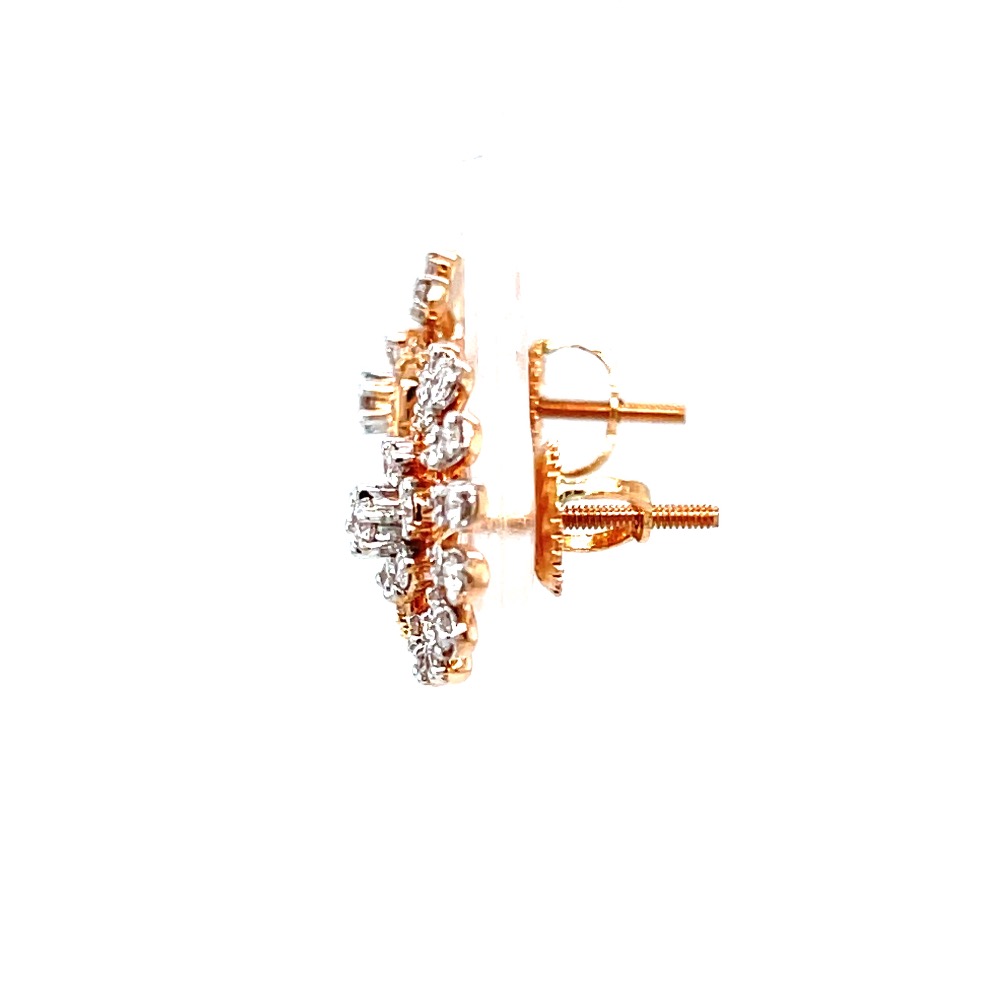 Asymmetrical diamond stud in 18k rose gold - Image 4