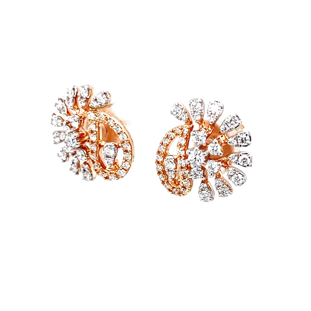 Asymmetrical diamond stud in 18k rose gold - Image 3