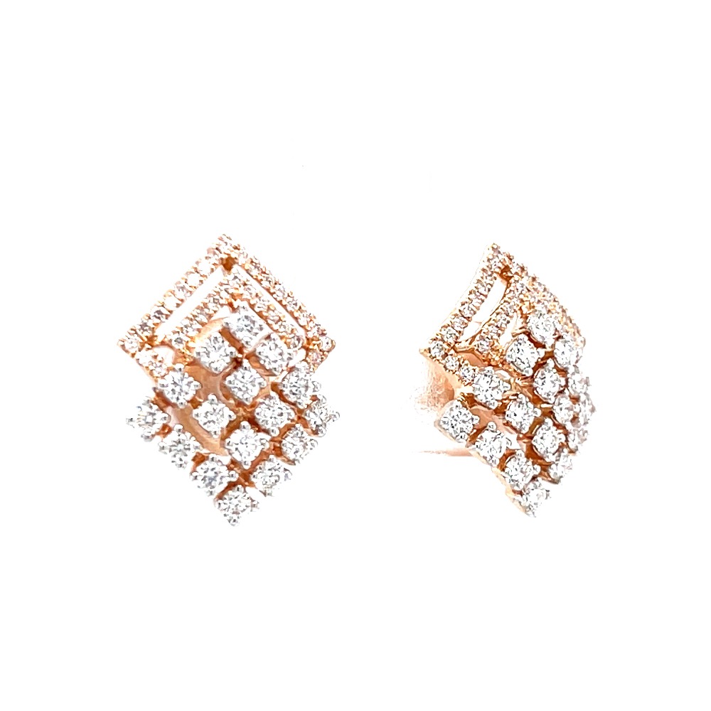 Kite shaped stud in prong setting & micro pave setting - Image 2
