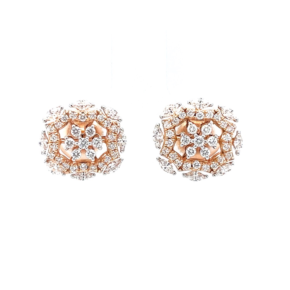 Seven diamond stud with fancy bracket in vvs quality diamonds