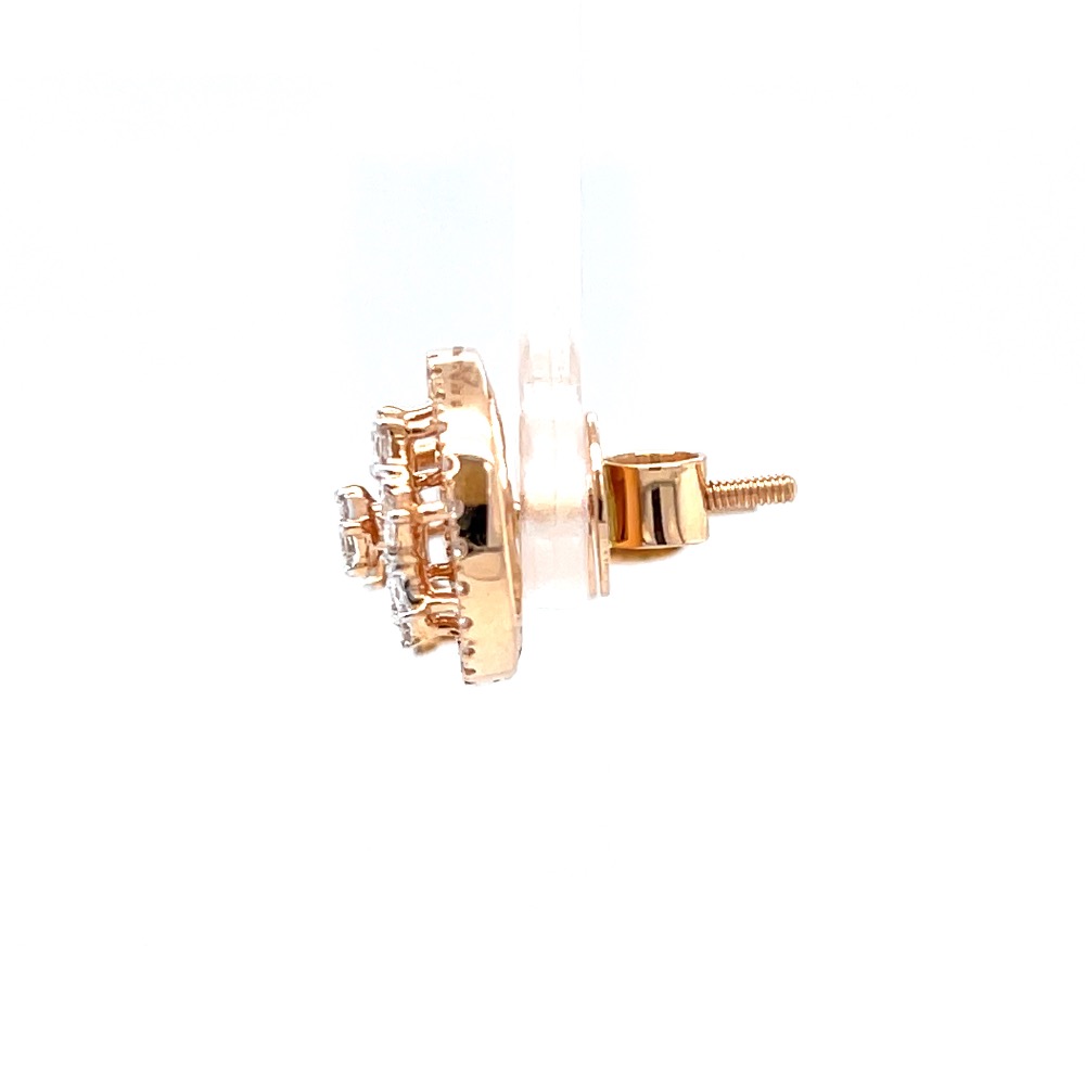 Star shaped diamond stud with a round bracket with princess cut - Image 4