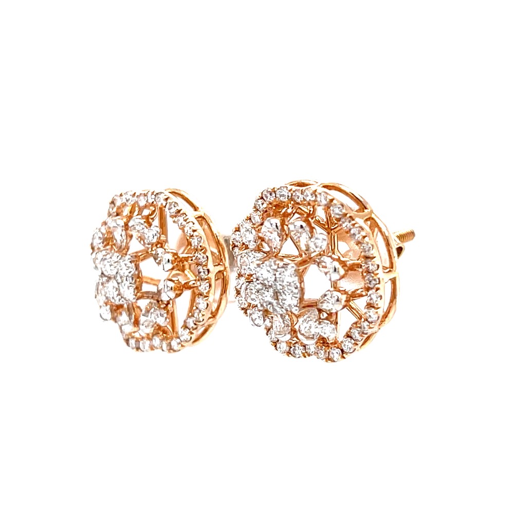Fancy studs in diamond with pear & round diamonds - Image 3