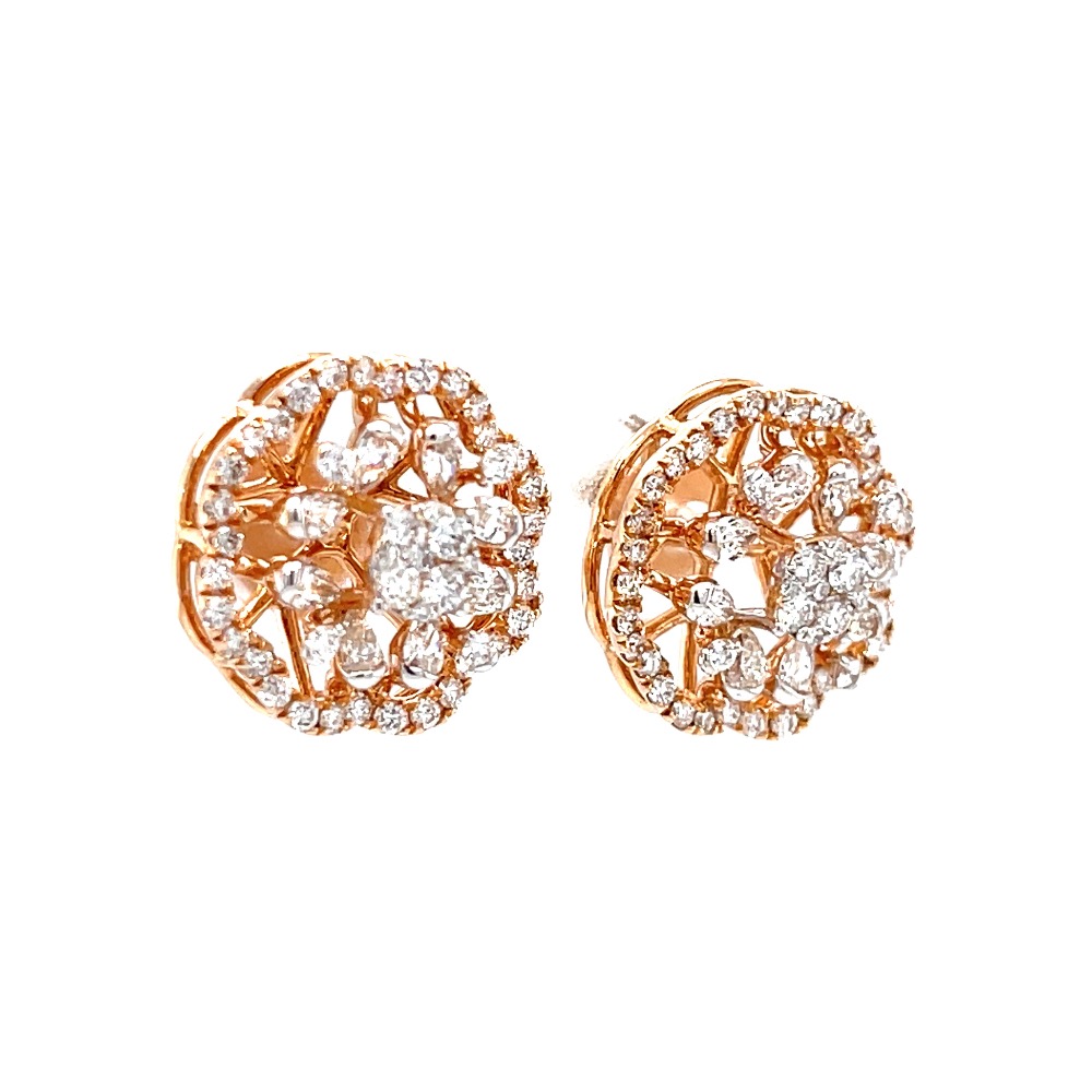 Fancy studs in diamond with pear & round diamonds - Image 2