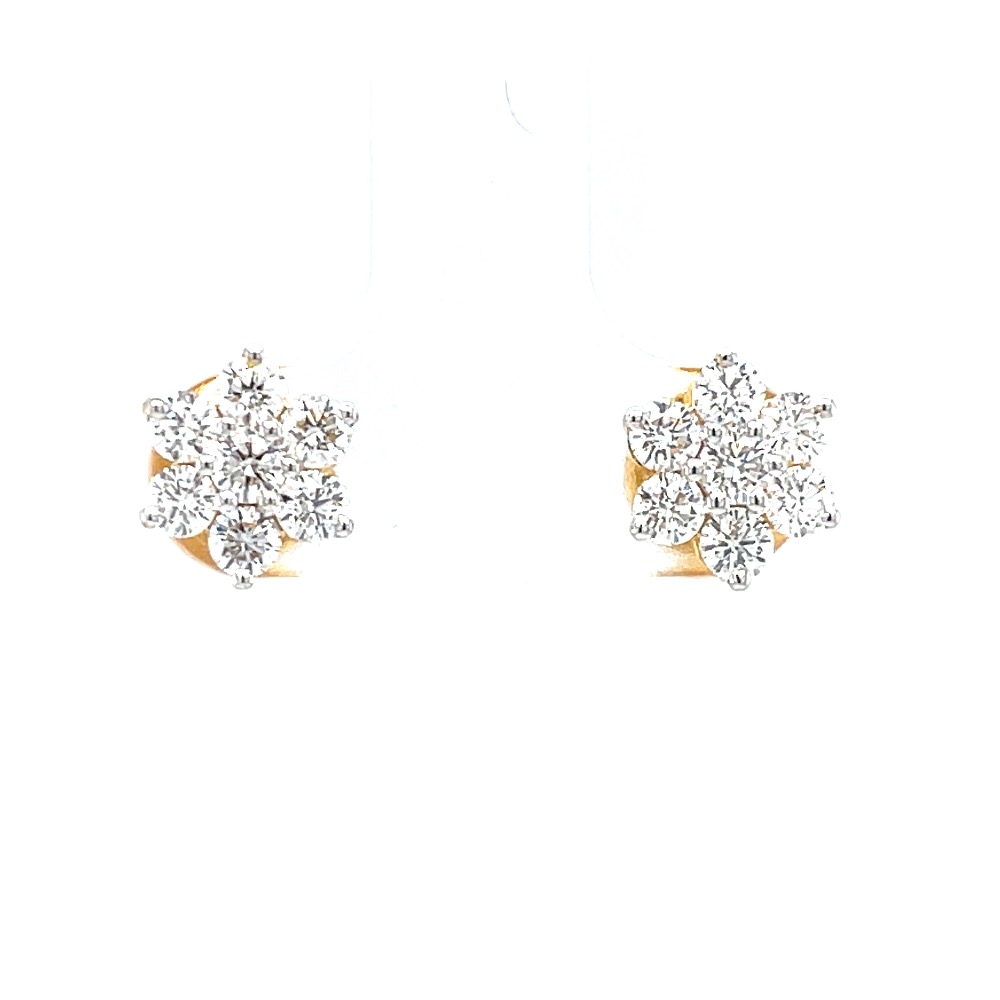 Seven diamond traditional maharashtrian kudi in yellow gold