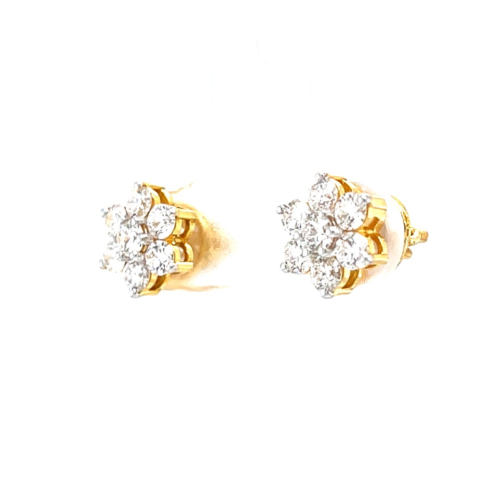 Traditional kudi seven diamond star stud in yellow gold - Image 3