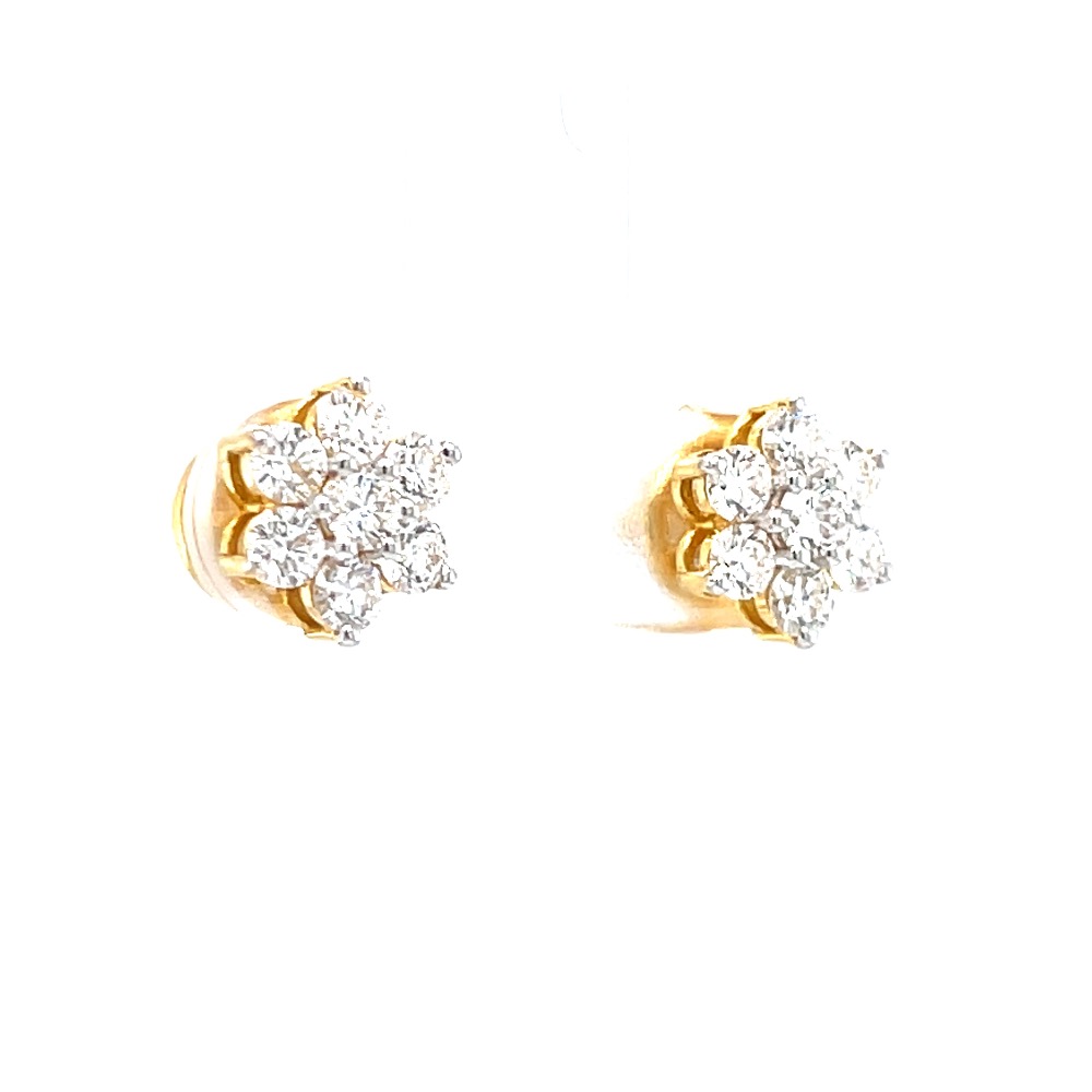Traditional kudi seven diamond star stud in yellow gold - Image 2
