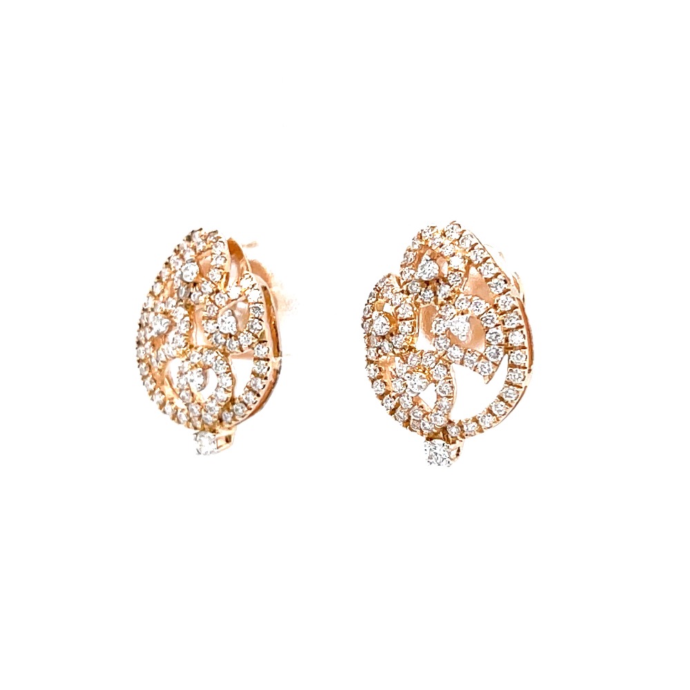 Petal shaped diamond studs in hallmark rose gold 0top230 - Image 3