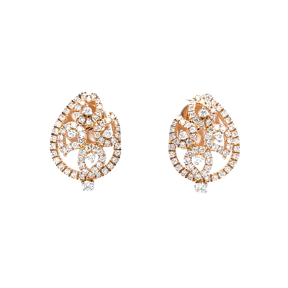 Petal shaped diamond studs in hallmark rose gold 0top230