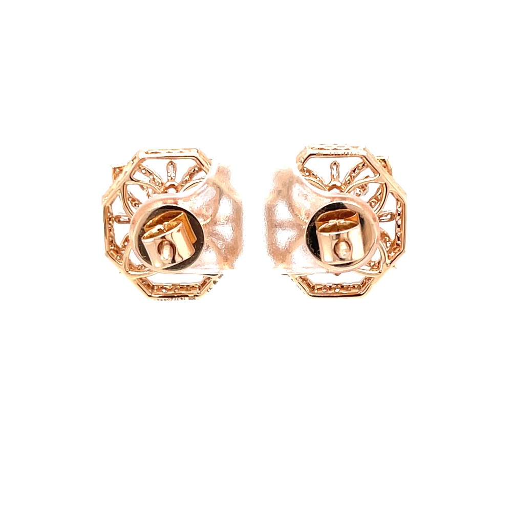 Designer diamond studs in hallmark 18k rose gold 0top194 - Image 5