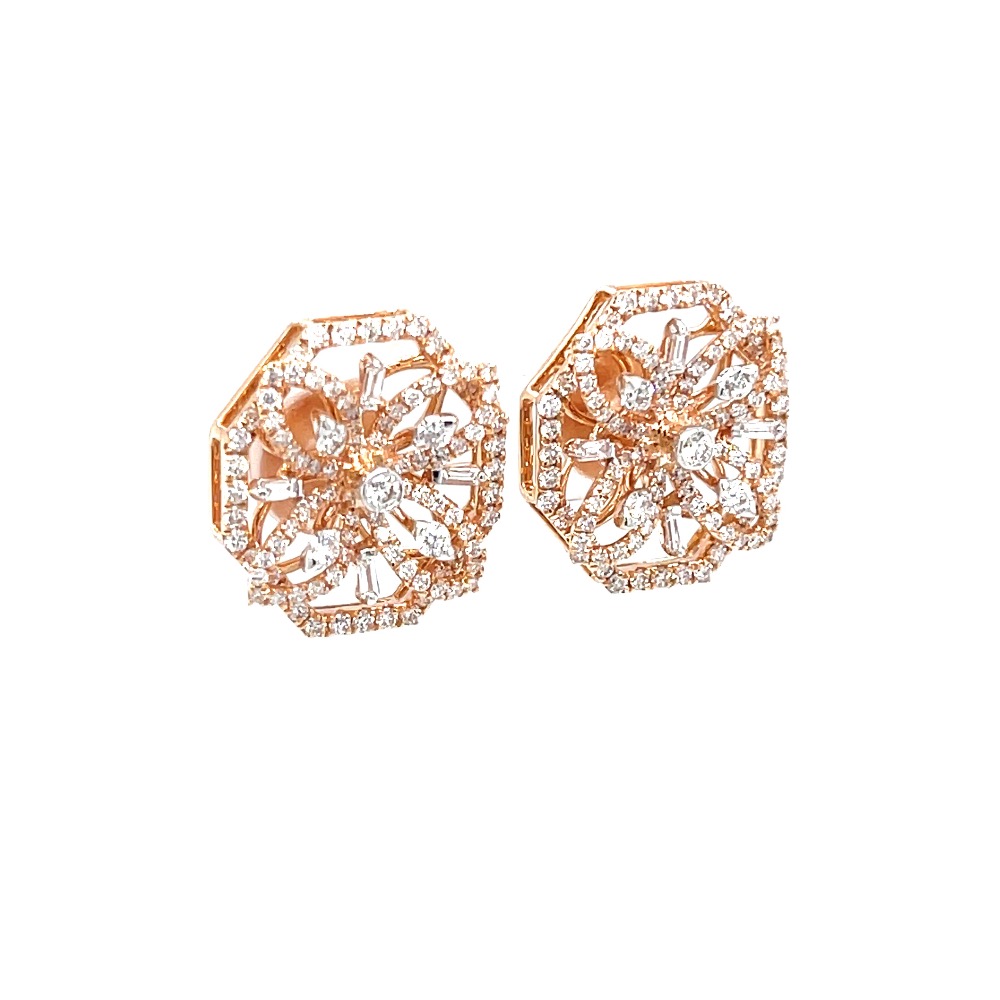 Designer diamond studs in hallmark 18k rose gold 0top194 - Image 2