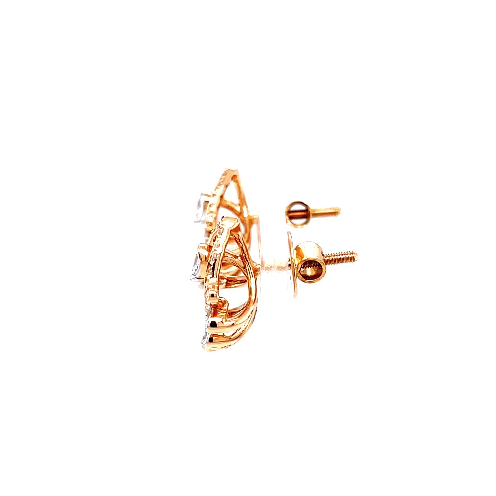 Fancy diamond studs with pear diamonds in rose gold 0top183 - Image 4