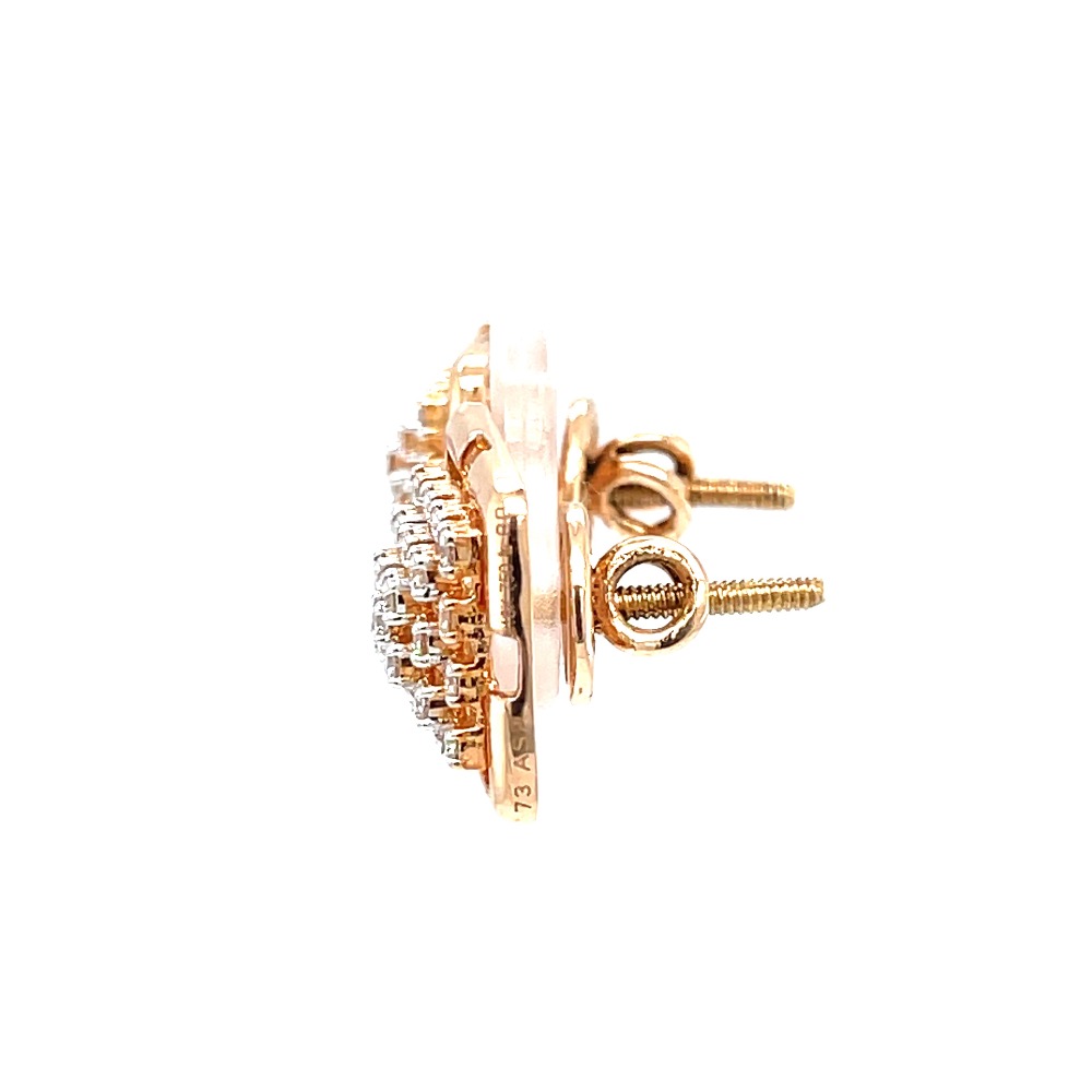 Pyramid dome diamond stud earring in 18k rose gold 0top167 - Image 4