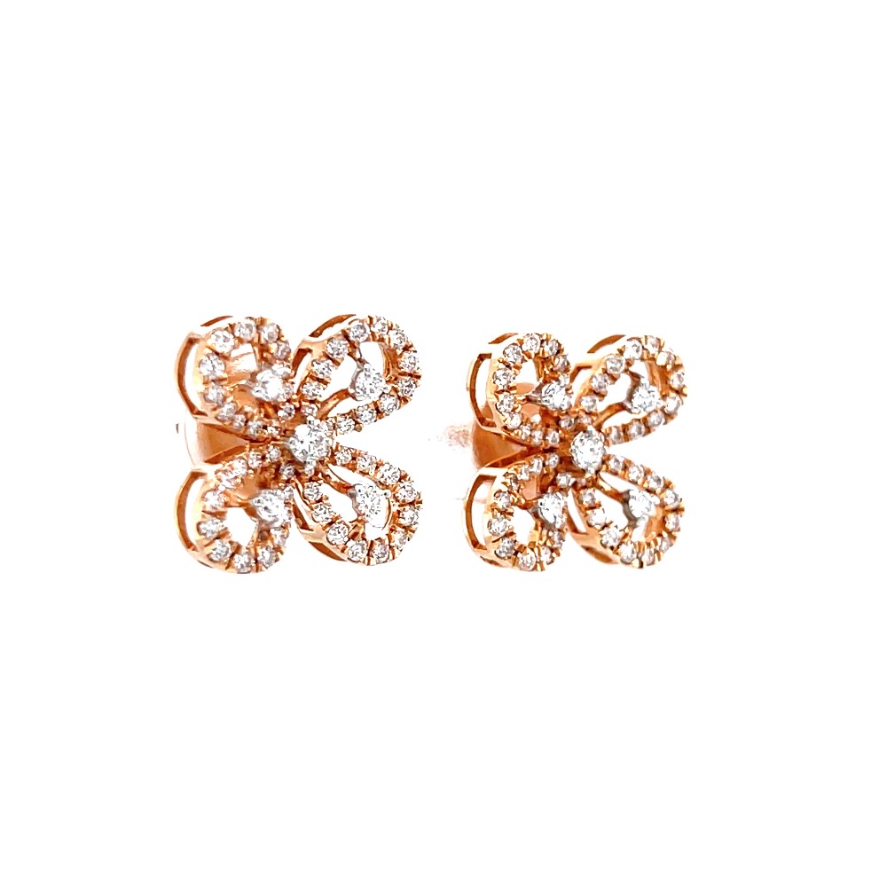 Four petal flower with single diamonds in the centre 0top161 - Image 2
